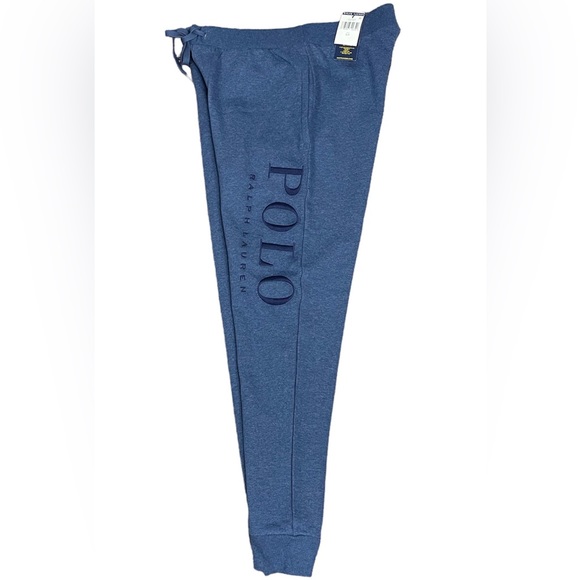 Polo Ralph Lauren Periwinkle Blue Sweatpant Joggers New Small Spellout - Picture 2 of 8